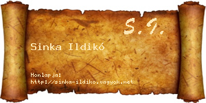 Sinka Ildikó névjegykártya